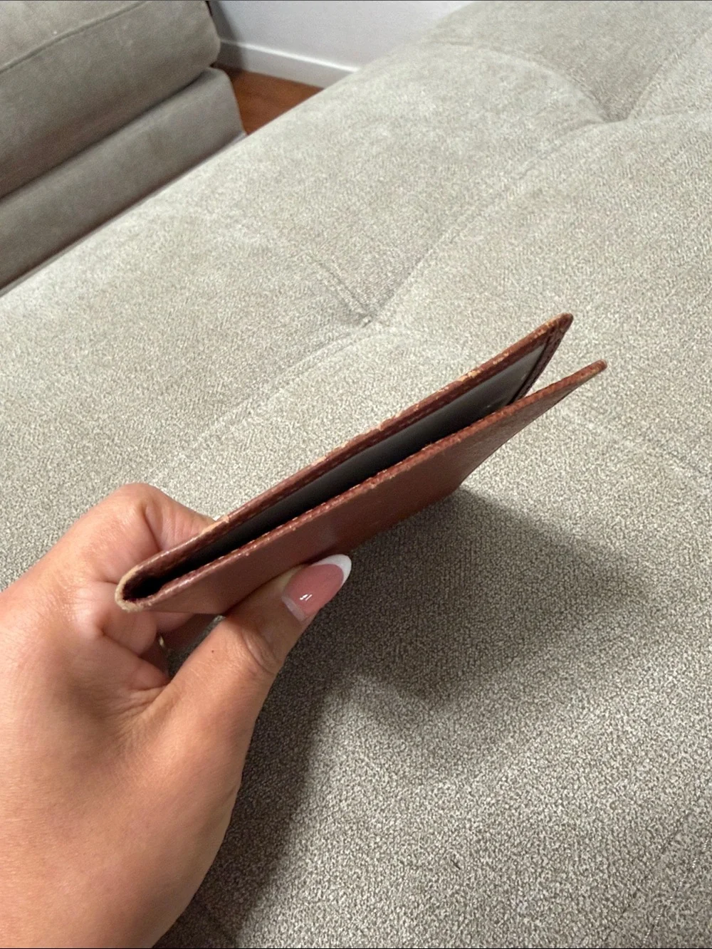 Louis Vuitton Brown Textured Leather Card